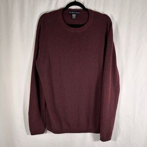 Exofficio Wool Blend Sweater Men's XXL Burgundy Long Sleeve Crew Neck Pullover